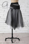 marc le bihan black and white wrap skirt 2573 E23 PMLB1